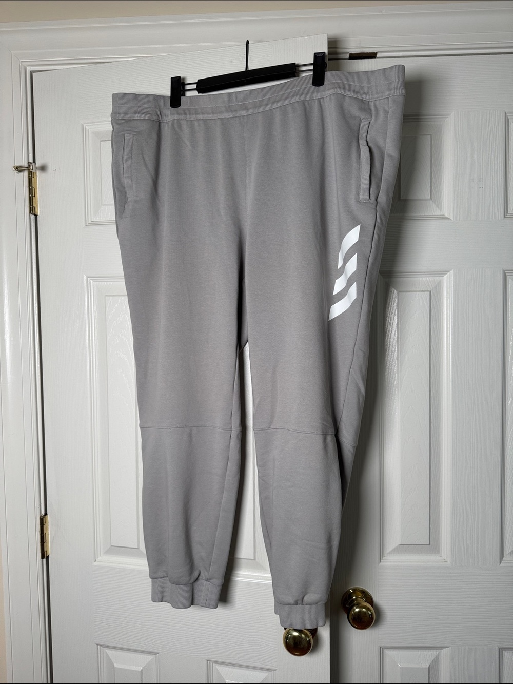Mens Gray Adidas Jogger Sweatpants - Light Gray size 2XL